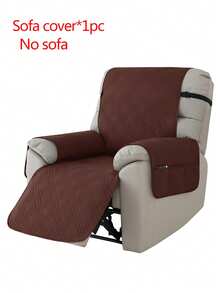 Funda reclinable de 1 plaza con acolchado y correa elástica, funda protectora para sofá y sillón de sala de estar u oficina - Café integral - Ver 9