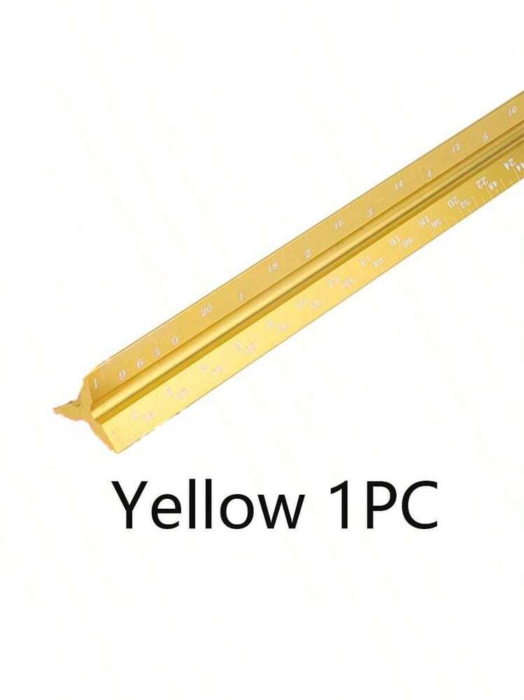 Aluminiumlegering Triangulär skala Elevritningslinjal Triangulär ritningslinjal Designteckning Dekoration Storleksskala, Skolmaterial, Tillbaka till skolan - Multifärgad - Visa 7
