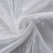 1pc Elegant Floral Lace Sheer Door Curtain