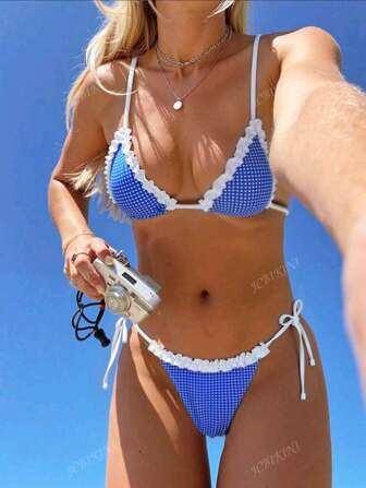 Maillot de bain pour femmes, mode sexy, maillot de bain deux-pièces bleu, plage d'été, ensemble de bikini.