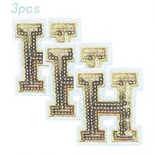 全新 26/3 件/批 时尚 A-Z 亮片英文字母刺绣补丁 免费拼写熨烫补丁 适用于服装、帽子、鞋子、缝纫、DIY - 彩色 - 查看 17