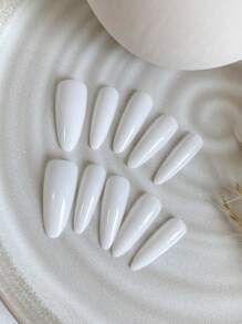 10 piezas de uñas en forma de almendra prensadas a mano, arte de uñas personalizado y hermoso, uñas postizas, DIY, uñas personalizadas, Halloween, uñas blancas, uñas con patrones personalizados para usar en las manos, suministros reutilizables de arte de uñas para niñas y señoras en bodas, fiestas, escenas festivas, regalo de un kit de uñas