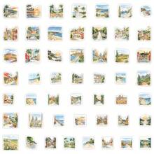 50pcs Watercolor Mexico City Graffiti Vinyl Stickers, Can Be Used For Decorating Luggage, Skateboards, Tablets, Laptops, Cups, Walls, Fridges, Cars, Helmets, Photo Albums, Journals And Other Daily Items, Suitable For Adults And Teenagers School Supplies,Back To School