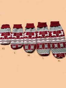 1 pieza Suéter de venado rojo vino apto para gatos y perros, decoración navideña