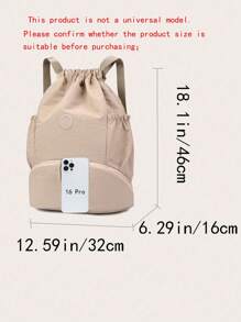 1pc Large Capacity Lightweight Portable Solid Color Fashion Minimalist Gym Bag, Dry&Wet Separation, Multi-Pocket, Convenient For Fitness, Indoor, Outdoor, Hiking, Backpack