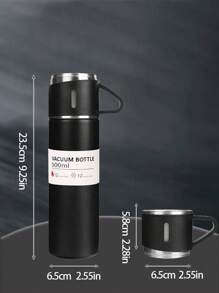 1 Set Custom Designed Insulated Cup Set, Portable Hand-Held 1 Cup 3 Lids Gift Tumbler, Stainless Steel Business Gift Box, 500ml 304 Stainless Steel Portable Outdoor Travel Mug With 3 Lids, Custom Exclusive Gift Box Set