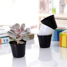 10pcs 7x7cm Mini Circular Succulent Plant Seedling Pot Indoor Tabletop Mini Flower Pot Round Plant Cultivation Plastic Pot