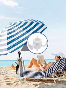 1 pezzo Gancio multifunzionale a 4 artigli per ombrellone da spiaggia, facile da trasportare, gancio in plastica per appendere e riporre l'ombrellone, accessorio essenziale per uscite, viaggi e picnic (con piccoli fori)
