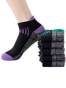 5/6/10/12 Pairs Men/Women's Fashion Casual Sports Ankle Socks, High Elasticity Breathable Low-Cut Socks, Moisture-Wicking Sports Socks, Suitable For Spring, Summer, Autumn, Winter