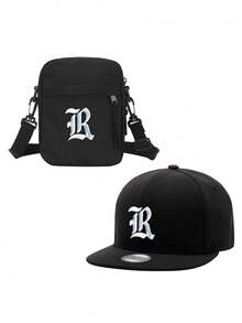 2pcs/Set Unisex 26 Letter Printed Baseball Cap & Portable Chest Bag Set, Outdoor Street Fashion Casual Adjustable Hat, Suitable For Spring, Summer Everyday, Outdoor Camping, Birthday, Father's Day Gift