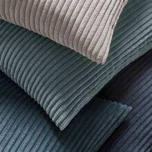 1/2pcs Navy Blue Corduroy Striped Decorative Pillow Case, Sofa Cushion Cover, Office, Living Room Decor