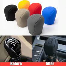 1set Silicone Car Gear Shift Knob Cover And Handbrake Cover, Elastic, Anti-Slip, Wear-Resistant Gear Shift Protector And Handbrake Cover For , High-Quality Car Gear Shift Protection, Non-Glass Silicone Cover For Car Transmission + Brake Cover Set - Multicolor - View 3