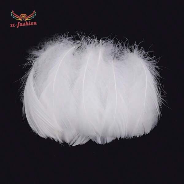 100pcs 6~12cm Colored Goose Feathers Middle Size Natural Swan Feather For Home Wedding Party Decoration Craft Needlework Handicrafts Plumes