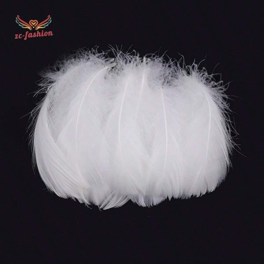 100pcs 6~12cm Colored Goose Feathers Middle Size Natural Swan Feather For Home Wedding Party Decoration Craft Needlework Handicrafts Plumes