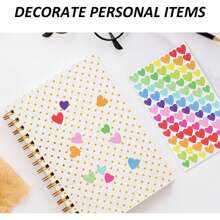6pcs/Pack Heart-Shaped Colorful Stickers, Suitable For Scrapbooking, Valentine's Day Decorations, Gift Decorations, Home Decor, Packaging, Handicrafts, DIY, Book Decoration, Stationery Decoration School Supplies,Back To School