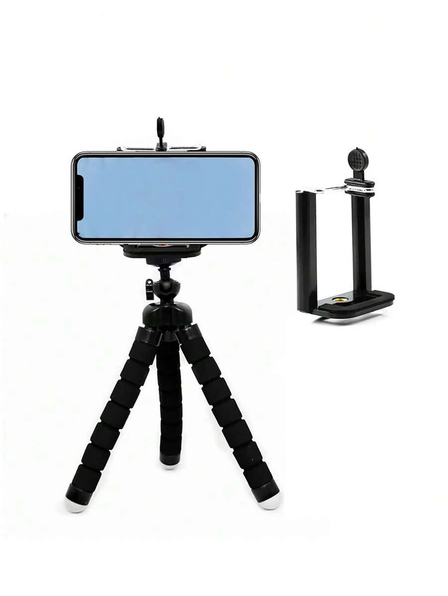 360° Flexible Mini Octopus Tripod With Clip Holder, Suitable For Smartphones, Cameras, And DSLR, Black - Black - View 1