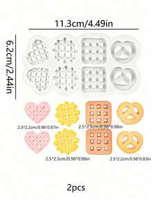 2pcs Silicone Heart Shaped Cookies/Chocolate Cake Mold DIY Bakeware - Light Grey - View 5