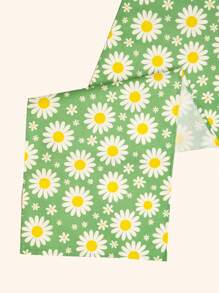 1 Stück Tischläufer mit Blumendruck für Frühling & Sommer | Gänseblümchen & Wildblumen Muster | Dekoration für den Esstisch