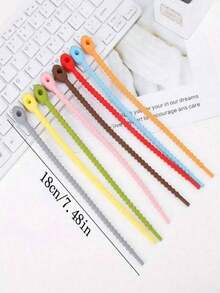 10 件硅胶可重复使用电缆整理器绕线带、多功能紧固套、电缆管理袋、食物收纳袋、耳机线夹