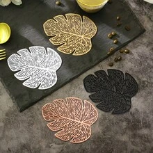 1/6/12件香蕉叶杯垫，防滑耐热杯垫，防水防油装饰垫，适用于餐桌、餐厅、咖啡厅 - 彩色 - 查看 2