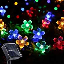 1 Peça, Luzes de Corda Solar de Flor de Sakura à Prova d´Água para Uso Externo 20L/30L/50L/100L /200L Branco Quente/Branco Frio/Multicolorida /Azul, Decorações de Luzes de Fada para Jardim, Cerca, Pátio, Quintal, Árvore de Natal, Gramado, Pátio, Decoração de Festa