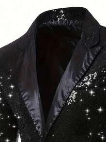 Plus Size Sequin Blazer For Men, Suitable For Party, Wedding, Ceremony