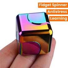 1 Pc Rotating Cube Toy, Finger Spinner Colorful Finger Gyro Mechanical Gadget, Stress Relief Advanced Technology Alloy - Multicolor - View 2