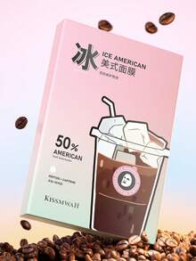 1/3/5 片冰美式咖啡因紧致面膜，夏季保湿面膜，减少皱纹，滋养肌肤 - 多色 - 查看 7