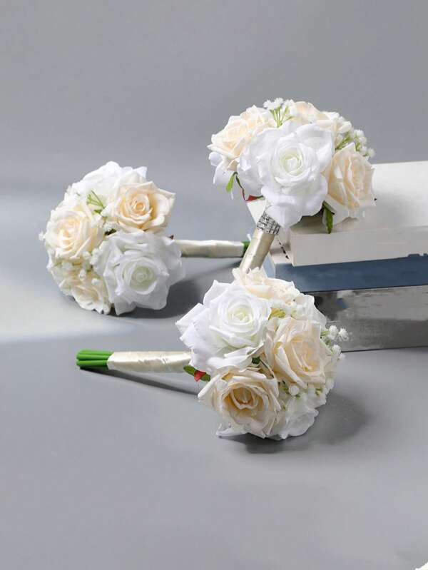 New Wedding Bouquet, Bridesmaid, Bride's Wedding, New Wrist Flower, Wedding Lapel Flower, New Champagne Color