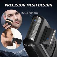 Rechargeable Multi-Function Electric Shaver, Men's Beard Trimmer, Electric Shaver For Men, Pop-Up Trimmer, Ideal For Head And Facial Hair Trimming, With Brush, Home Barbershop For Men, High-Quality Gift Choice