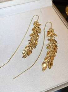 Pendientes elegantes con diseño de trigo dorado que combinan con atuendos diarios, accesorios de fiesta, decoración casual y de citas, artículo de moda