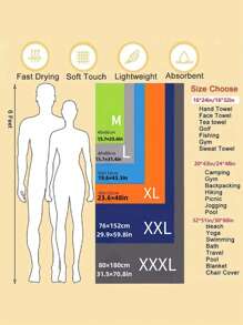 1 pieza/2 piezas Toalla deportiva y de acondicionamiento físico de microfibra de doble cara, de secado rápido, gris claro, absorbente, antiarena, portátil para yoga, natación, senderismo, actividades al aire libre