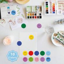 1200pcs(10sheets)/Set School Incentive Behavior Sticker, Happy Smiling Face Self-Adhesive Graffiti Stickers, Colorful Circular Reward Label Stickers, 10 Styles Happy Smiling Face PVC Encouragement Stickers For Teachers,School Supplies,Back To School - Multicolor - View 7
