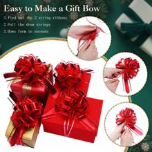 12pcs Ribbon Bow, Large Gift Wrapping Pull Bows For Wedding, Easter Gift, Party, Birthday Gift, Wedding Ribbon Bow, Wine Bottle, Used For Packaging Box, Flower Decoration, Anniversary Decoration, Mother's Day, Room Decor, Graduation, Teacher Gift