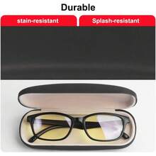 Regalo para el día del padre. Eyeglasses, Funda para Lentes Rígido con Paño de Limpieza, Estuche para Anteojos, Estuche Rígido para Anteojos, Carcasa para Gafas de PU que Protege los Vidrios de Arañazos y Cualquier Daño al Marco. Estuche Protector de Gafas Portátil AkoaDa - Negro - Ver 5