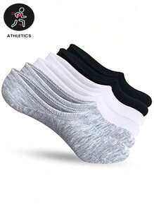 6 Pairs Men's Low Vamp Invisible Socks, Thin Low-Cut Ankle Socks For Summer