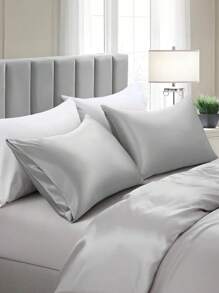 2 Stücke Satin Kissenbezüge (ohne Kissenkern), einfarbiger Kissenbezug - Größe 75x50 cm/20*30 Zoll, geeignet für Haut und Haare, weich und atmungsaktiv, glatt und kühl, geeignet zum Schlafen, geeignet für Schlafzimmer, Sofa, Heim-Dekoration.