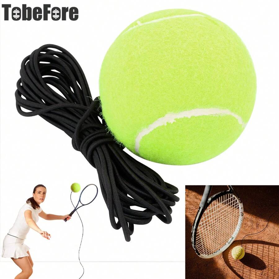 1 pieza Socio de entrenamiento de tenis portátil con cuerda elástica, adecuado para práctica individual por entusiastas del tenis - Verde - Ver 1