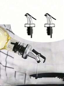 Botella dispensadora de líquidos de vidrio para la cocina, fácil de limpiar, no gotea, para salsa de soja/vinagre con boquilla ajustable para la mesa - transparente - Ver 4