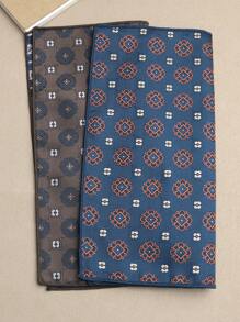 1pc Floral Print Pocket Square, Suitable For Suit, Business, And Streetwear