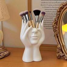 Creative Face-Shaped Makeup Bucket, Tabletop Makeup Brush Storage Box, Cosmetic Organizer, Makeup Brush Holder, Suitable For Bathroom Vanity