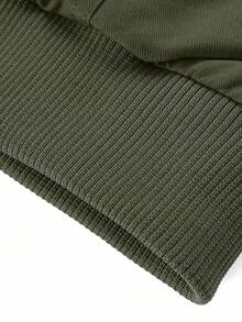 Men's Loose-Fitting Winter Coat With Flap Pockets, Lined With Thick Wool, A Classic And Warm Jacket. - 軍綠色 - 查看 9