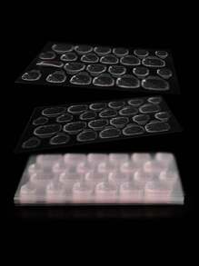 Pink 240 Stücke (10 Blätter) doppelseitiger Gel-Nagelkleber für Nagelpads, wasserdichter Nagelkleber für Nageltips, schnelle Anwendung und leicht zu entfernen.