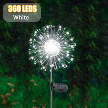 Waterproof Solar Garden Lights Solar Lights 60/150/240/320/360 LED Outdoor Garden Light Solar Powered For Outside - Flicker 8 Light Modes Sparkler Fireworks Sticks Yard Patio Path Decor- LED Starburst Twinkle Lighting For House Lawn Courtyard Pathway Tree Flowerbed Camping Wedding Party Decoration