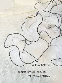 1roll/2yards 4.33inch Dense Pleated Beaded Tulle Lace Ribbon, Floral Bouquet Ribbon, Shiny Pearl Wave Ribbon