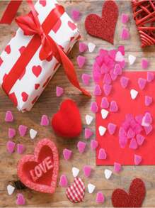 50/100 Stück Geschenkbox Füllmaterial, herzförmige Schaumstoff Konfetti, Geschenkkorb Füllmaterial, Perlen und Wollmaterialien, Verpackungsmaterial Geschenkbox kreative Hochzeit Süßigkeiten Box Füllmaterial, herzförmige Schaumstoffkugeln, geeignet für Basteln, DIY, Verpackung, Dekoration, Party- und Hochzeitsaccessoires