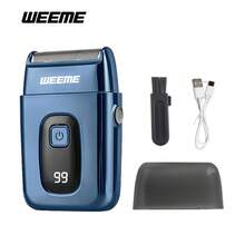 WEEME 男士不锈钢电动剃须刀，USB 充电锂电池，快速充电，LED 显示屏，不可水洗，≤36V，电池寿命 > 60 分钟，适合旅行和随时使用。