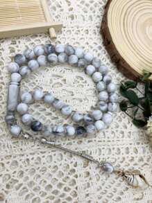 45pcs Acrylic Imitated Resin Shell Pendant Prayer Beads, Suitable For Daily Use Necklace, Bracelet, Tasbih