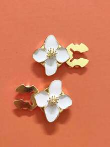 2pcs Button Cover For Shirt Flower Cufflinks Covers Flower Sleeve Button Clip On Button For Dress Wedding Tux Decoration Button Clothing Accessories Gifts