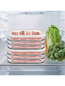 Juego de contenedores apilables refrigerados de 1/2/3/4 niveles con tapa - Organizador de refrigerador para verduras, frutas y alimentaria para embutidos, pavo y cortes - Esencial de cocina